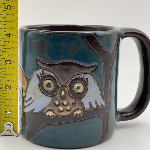 Mara Handmade Whimsical Owls Mug - Teal and Brown - Picture 7 of 8